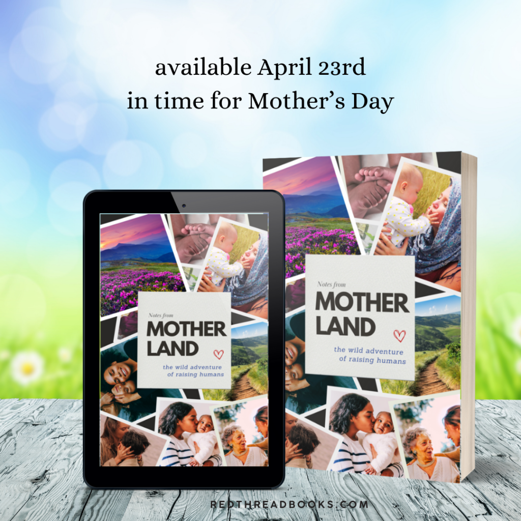 "Notes from Mother Land: the wild adventure of raising humans" available on April 23rd, in time for Mother's Day